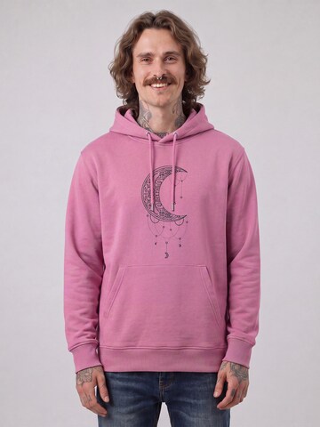 Felpa 'Mandala Moon' di Watapparel in rosa: frontale