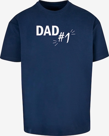 Merchcode Shirt 'Fathers Day - Dad number 1' in Blauw: voorkant