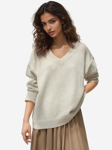 Pull-over oversize Hiccup en beige : devant