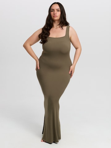 cfab Jurk 'Ribbed Tank Top Maxikleid' in Groen: voorkant