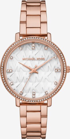 Ceas analogic de la Michael Kors pe roz: față