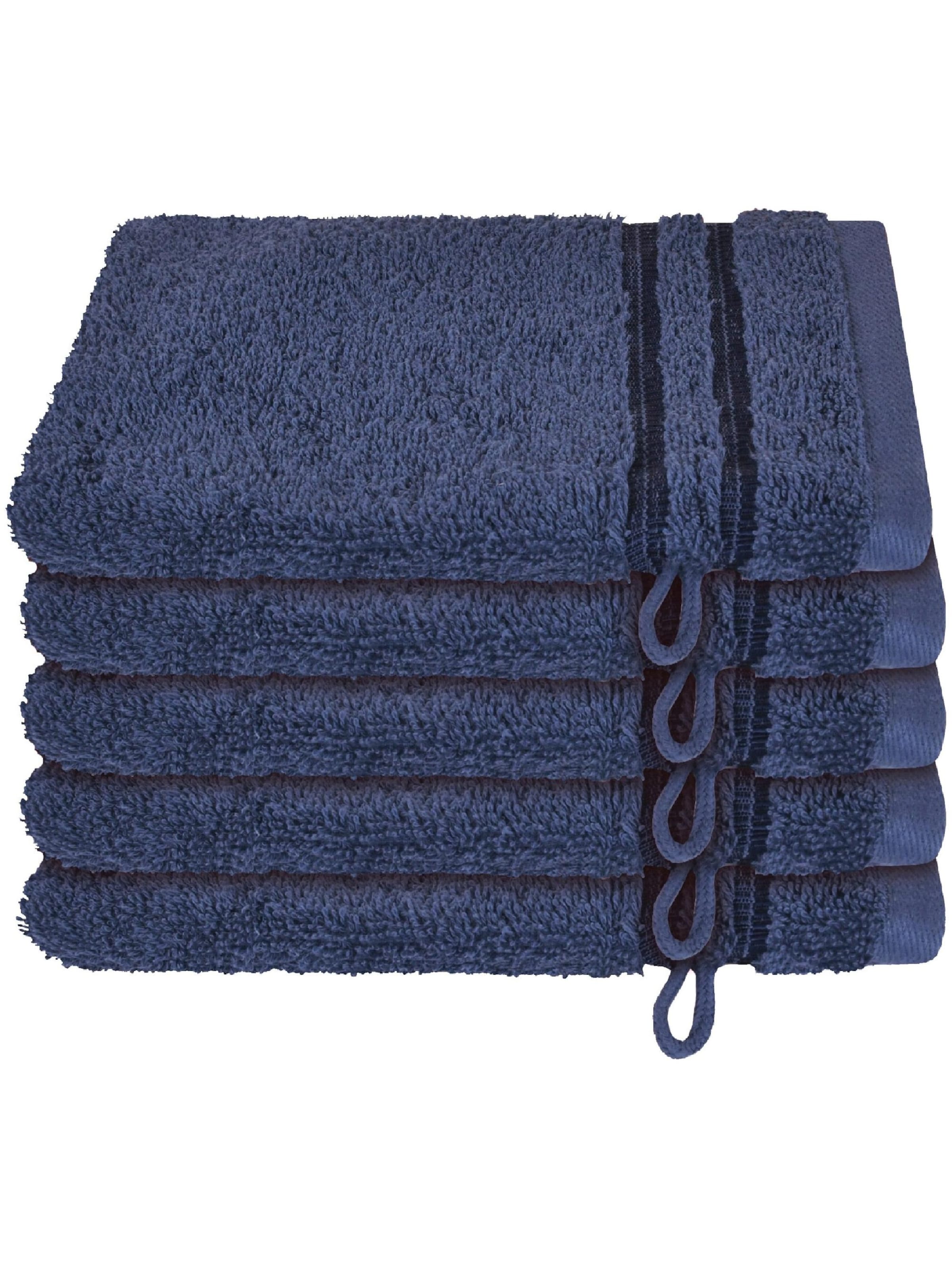 SCHIESSER Handtuch 'Waschhandschuhset Milano - 5-teilig'‌‌‌‌‌‌‌‌‌ in Blau: Vorderseite