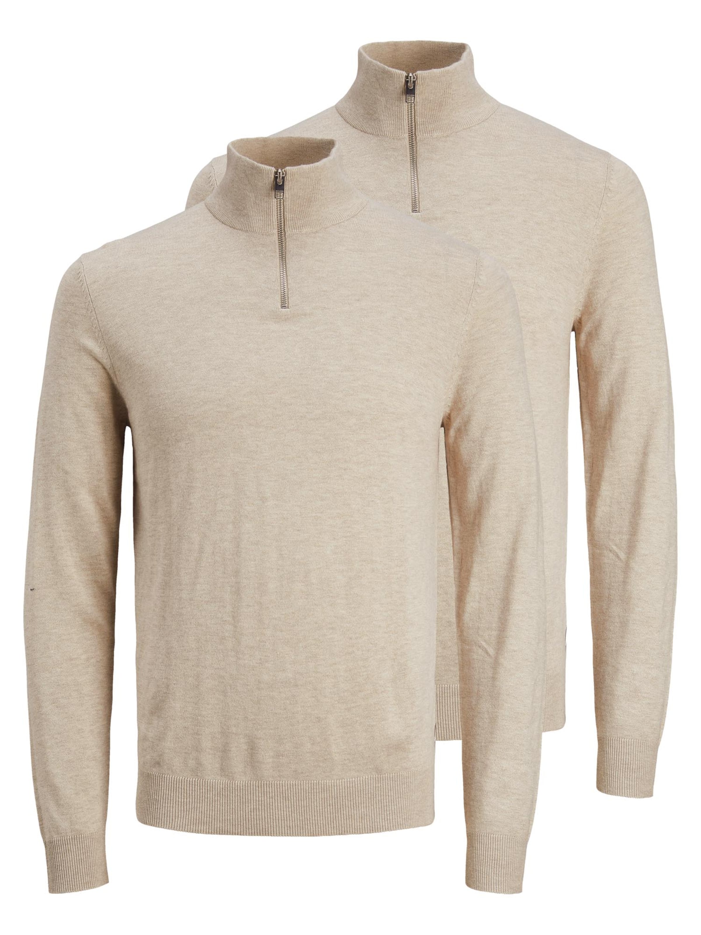 JACK & JONES Pullover 'Emil Knit'‌‌‌‌‌‌ in Beige: Vorderseite