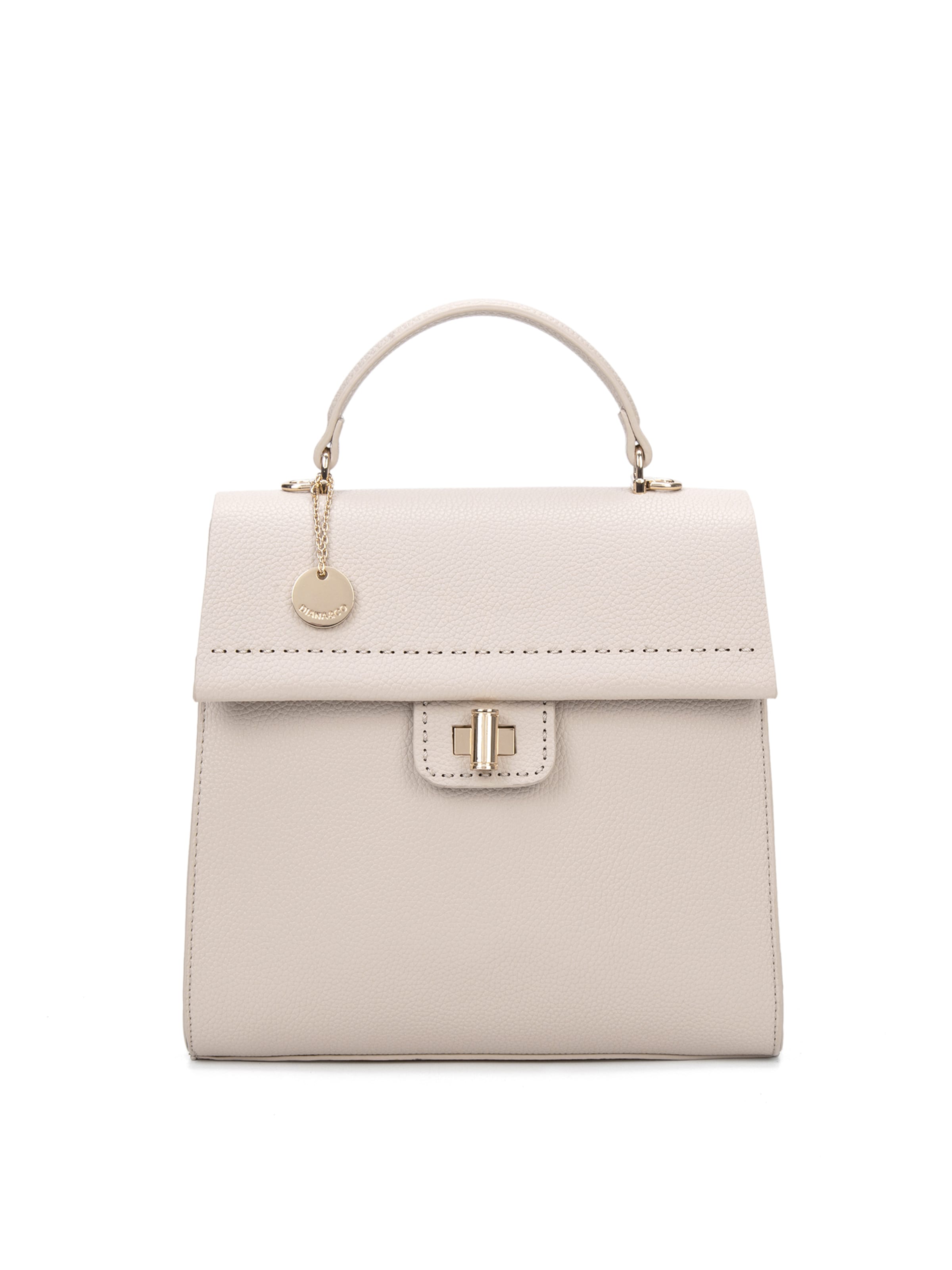 Zaino 'Zaino Donna Vegan Leather Diana & Co Firenze - Chiusura Girello Tracolla Regolabile' di Diana&Co. in beige: frontale