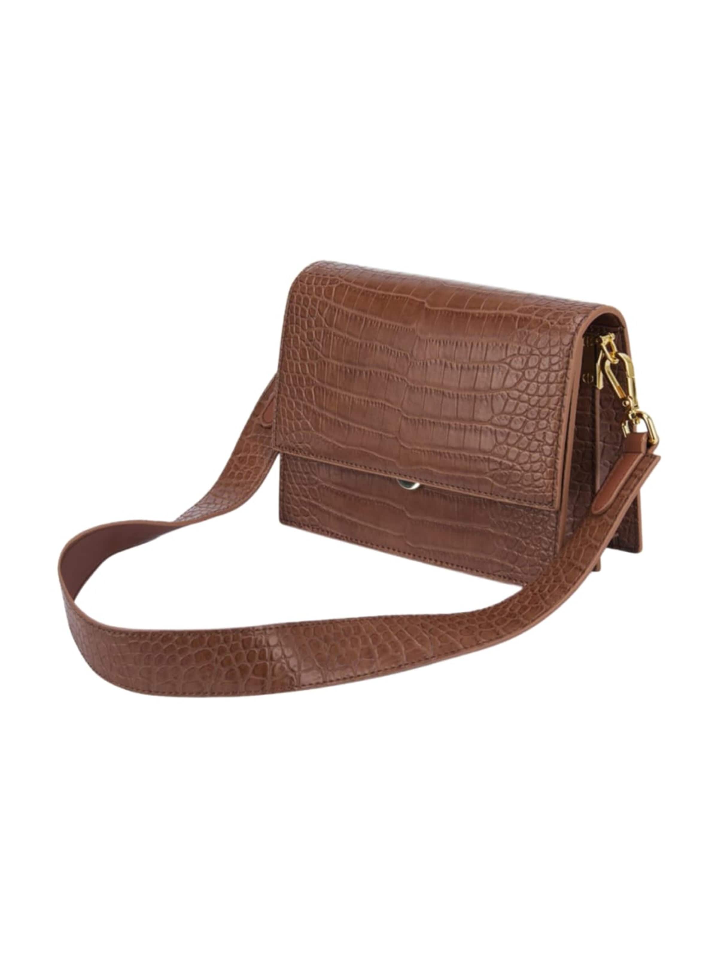 JW PEI Kabelka 'JW PEI Sac Bandoulière Mini Flap Brown Croc' - Hnedá