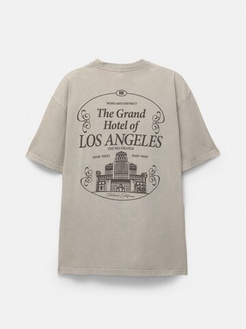 Pull&Bear Tričko 'LOS ANGELES' – šedá