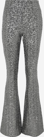 UNFOLLOWED x ABOUT YOU Regular Trousers 'HYPNOTIZED ' in Silver: front