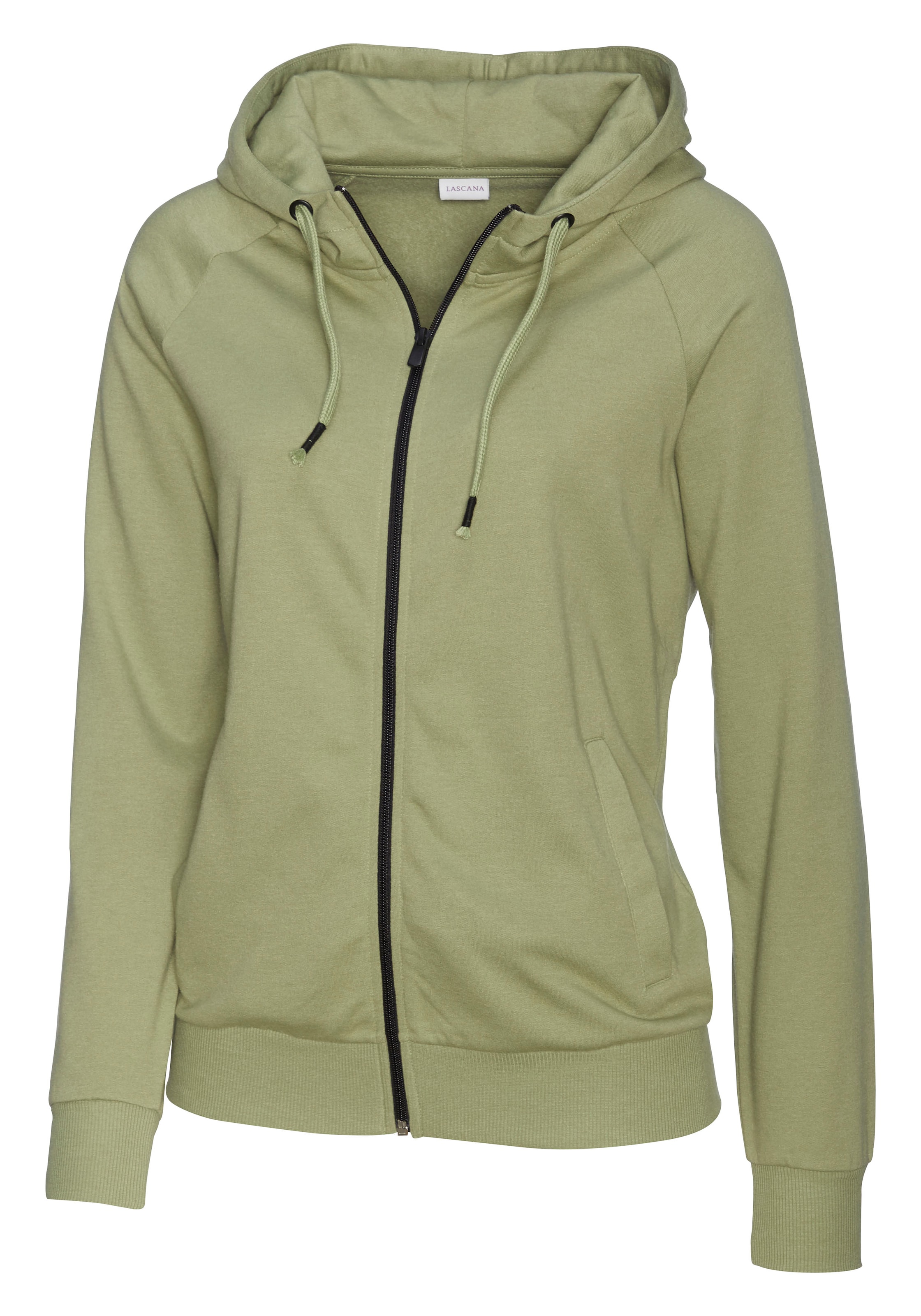LASCANA Sweat jacket in Green