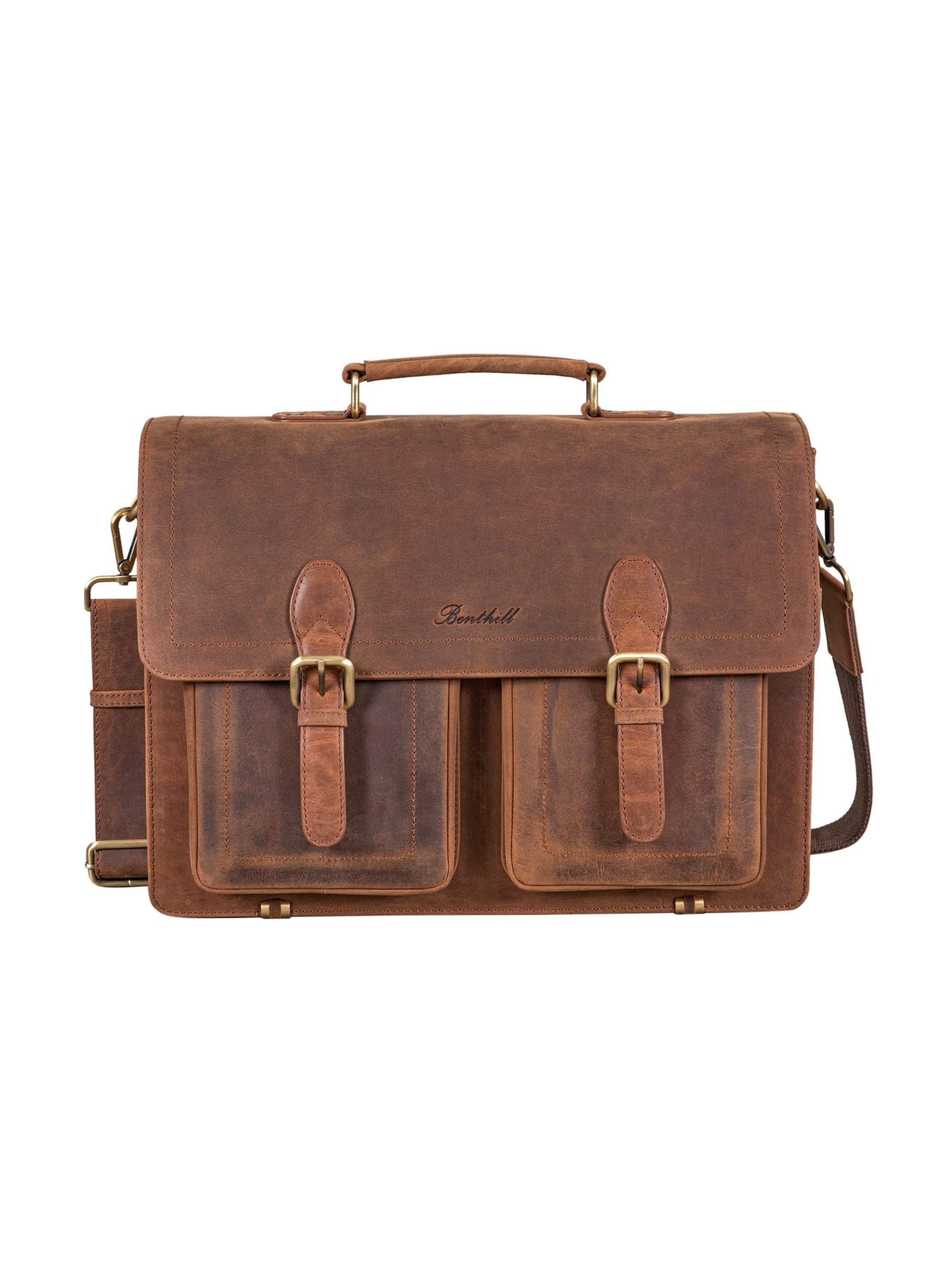 Benthill Briefcase in Brown: front