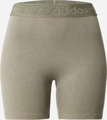 ADIDAS ORIGINALS Skinny Leggings 'ESSENTIALS RIB SHORTS 1/4' in Green: front