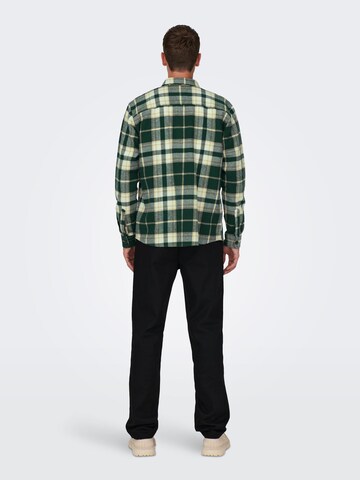 Only & Sons Regular fit Button Up Shirt 'Milo' in Green