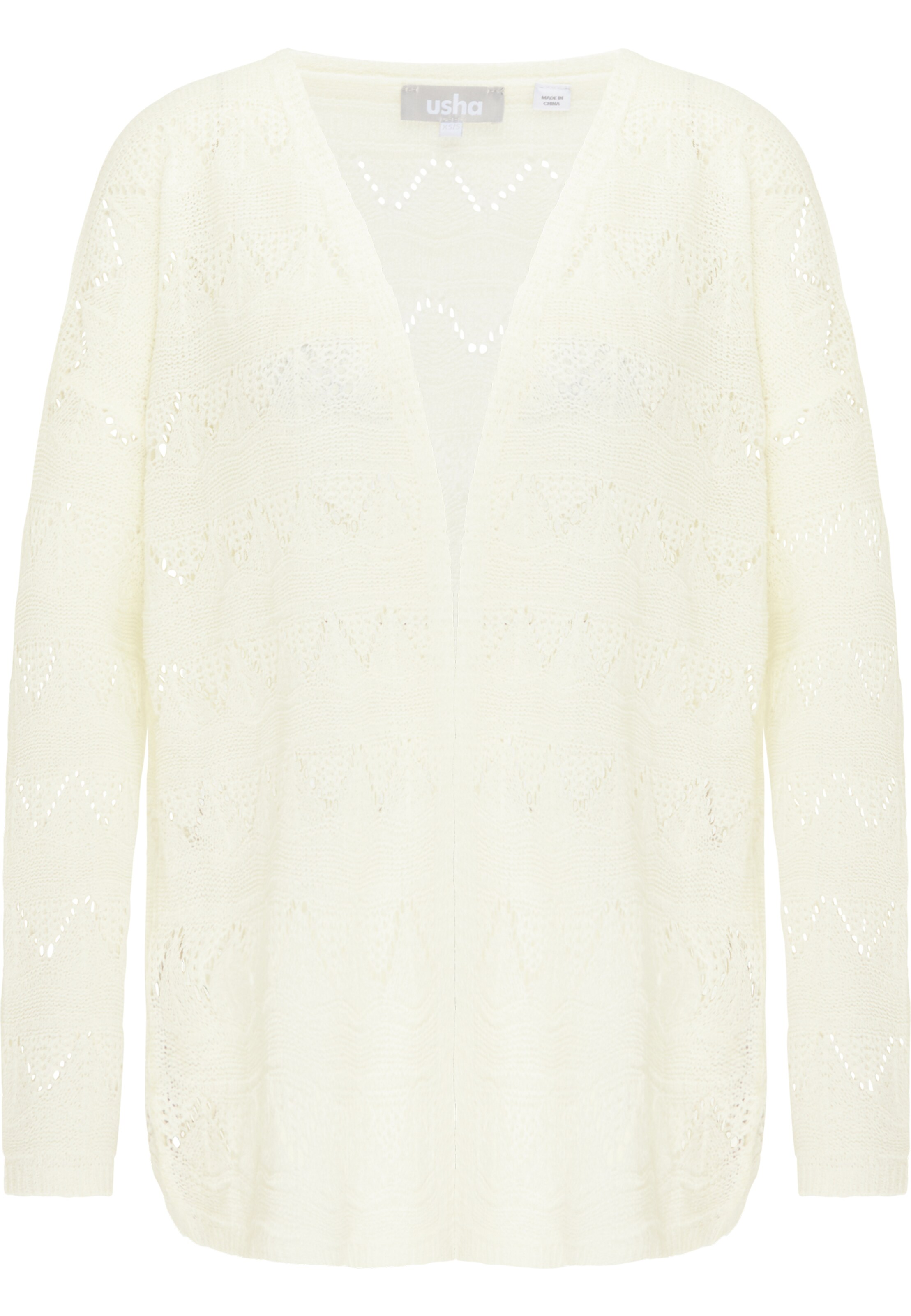 Usha Gebreid vest in Wit: voorkant