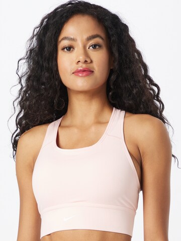 NIKE Bustier Sport bh in Roze: voorkant