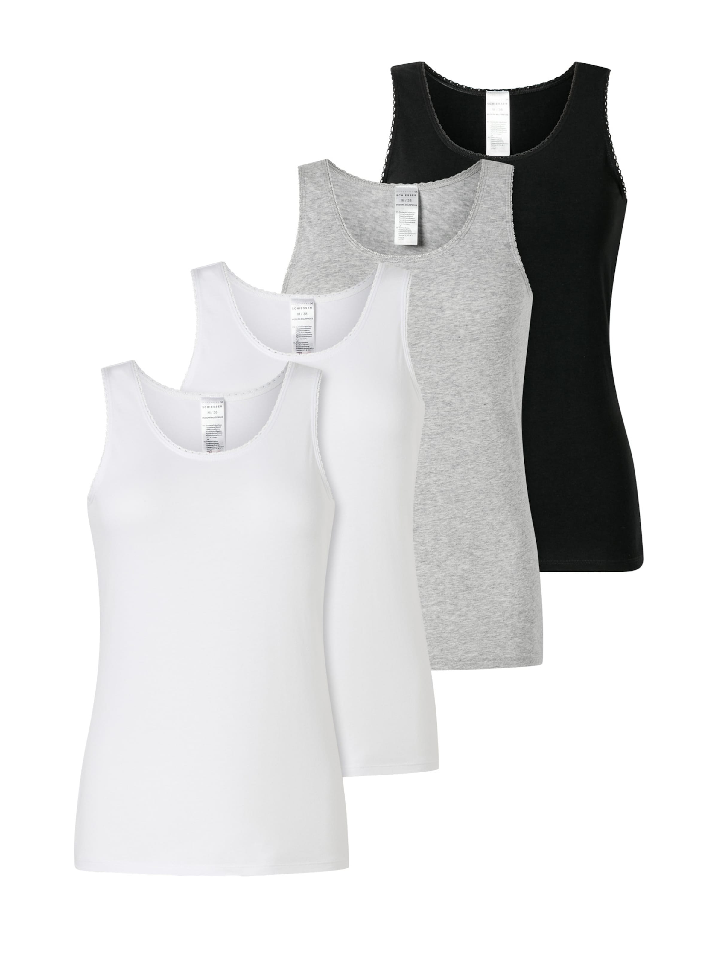 SCHIESSER Unterhemd ' Modern Multipacks ' in Grau: Vorderseite
