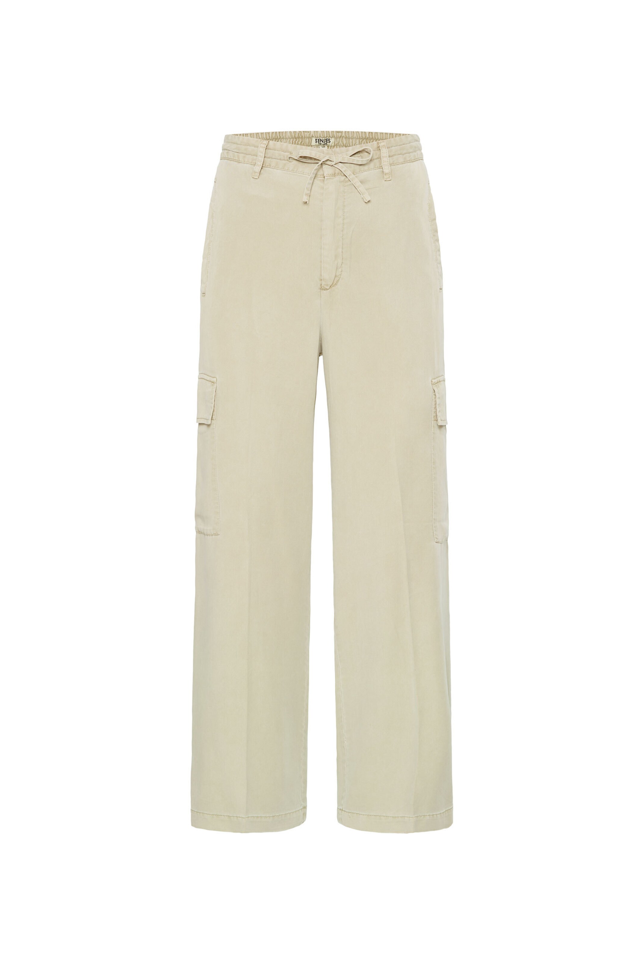 SENSES.THE LABEL Regular Cargo Pants in Beige: front