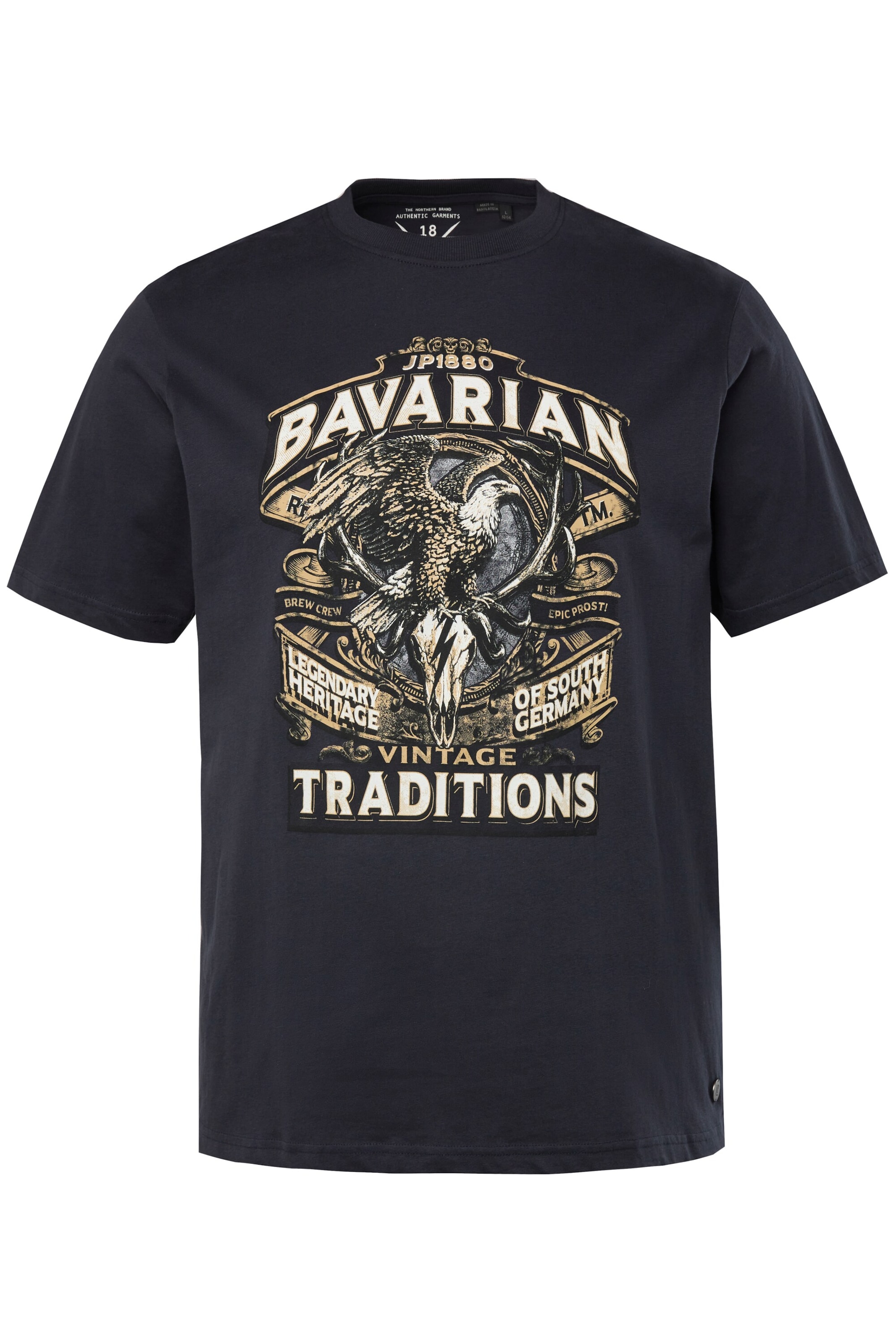 JP1880 T-Shirt in Schwarz: Vorderseite