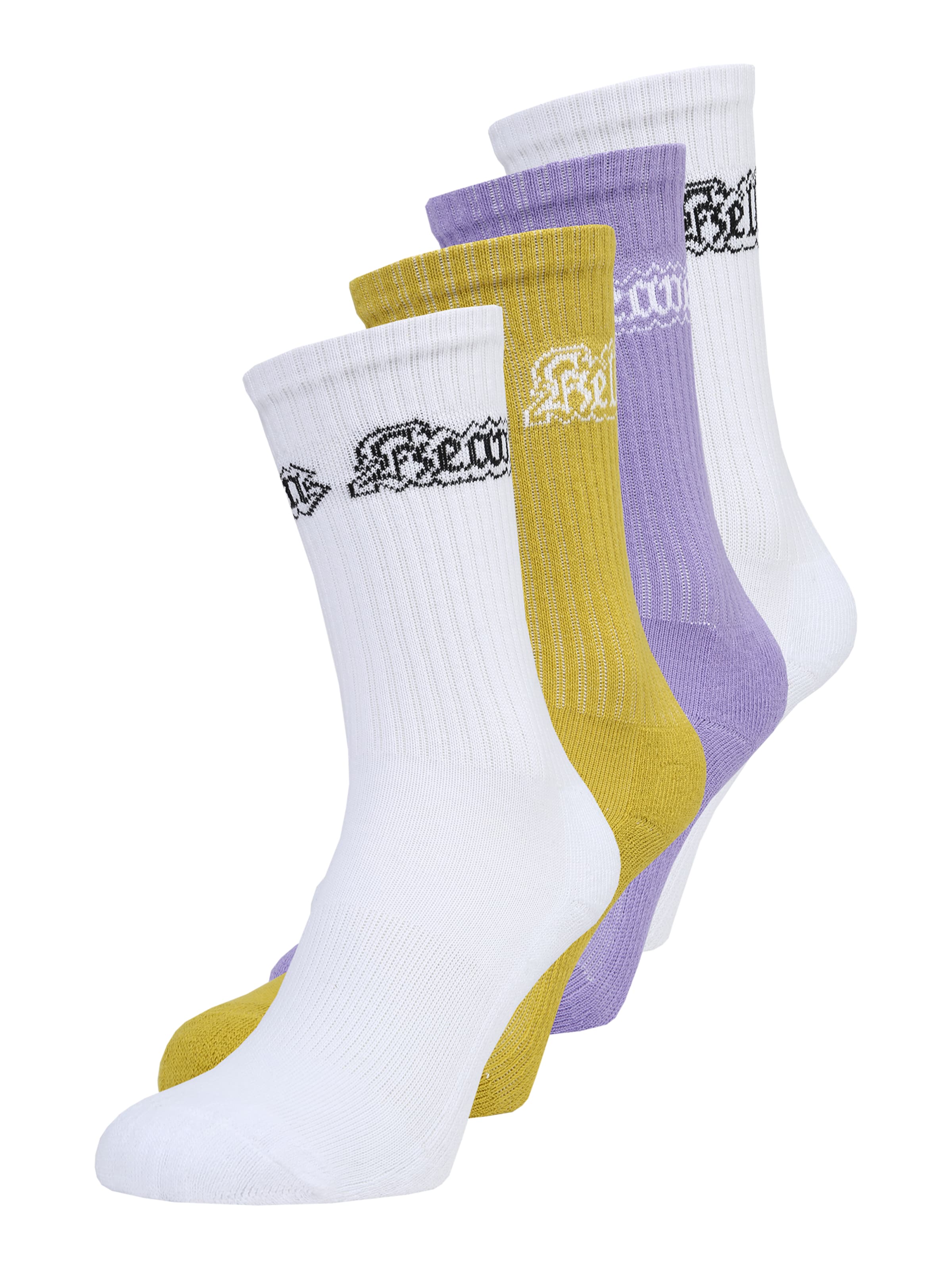 Șosete 'Hell Heaven' de la Mister Tee pe galben: față