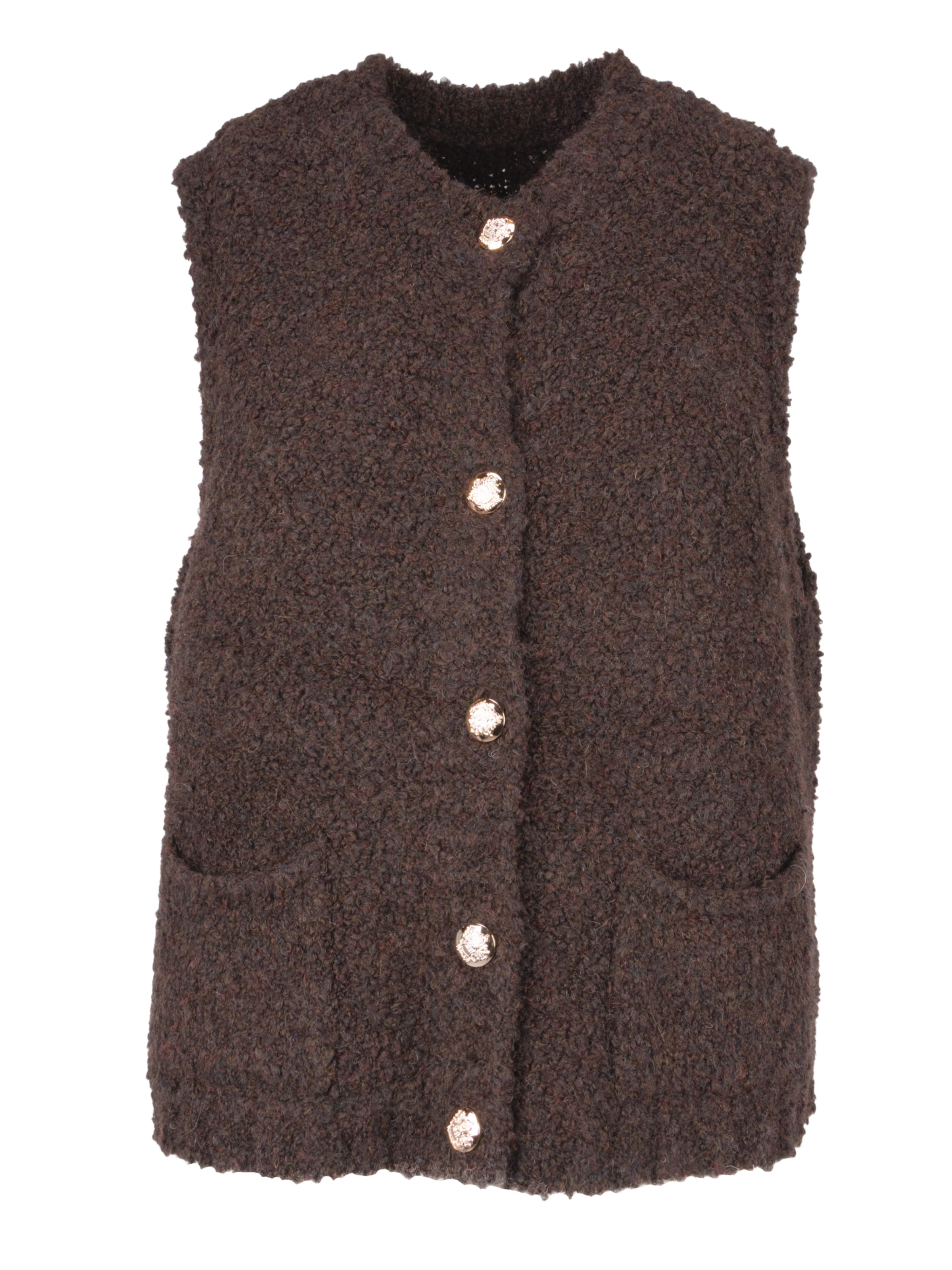 Seasons of April Strickweste 'Wendy' in mokka, Produktansicht