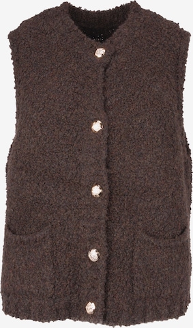 Seasons of April Gebreide bodywarmer 'Wendy' in Bruin: voorkant