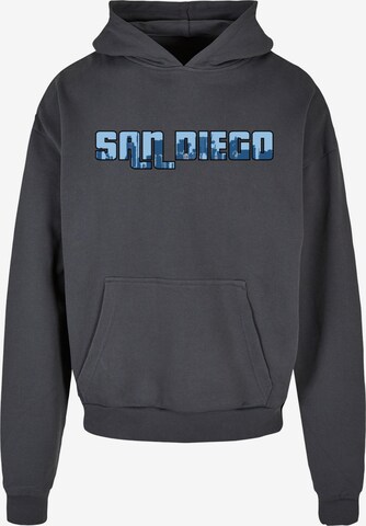 Merchcode Sweatshirt 'Grand San Diego Skyline' in Grijs: voorkant