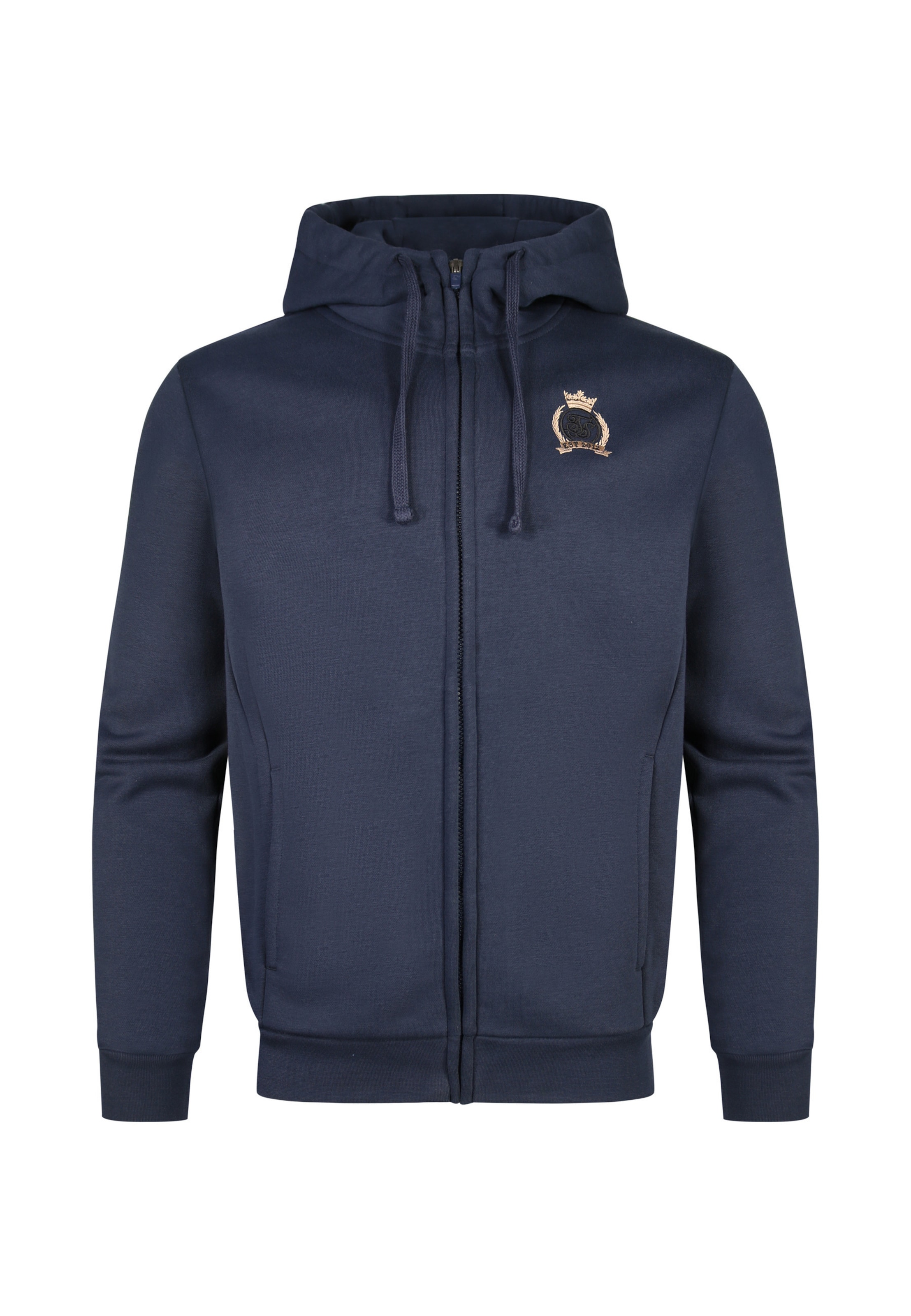 SikSilk Sweatjacke 'Essentials' in Blau: Vorderseite