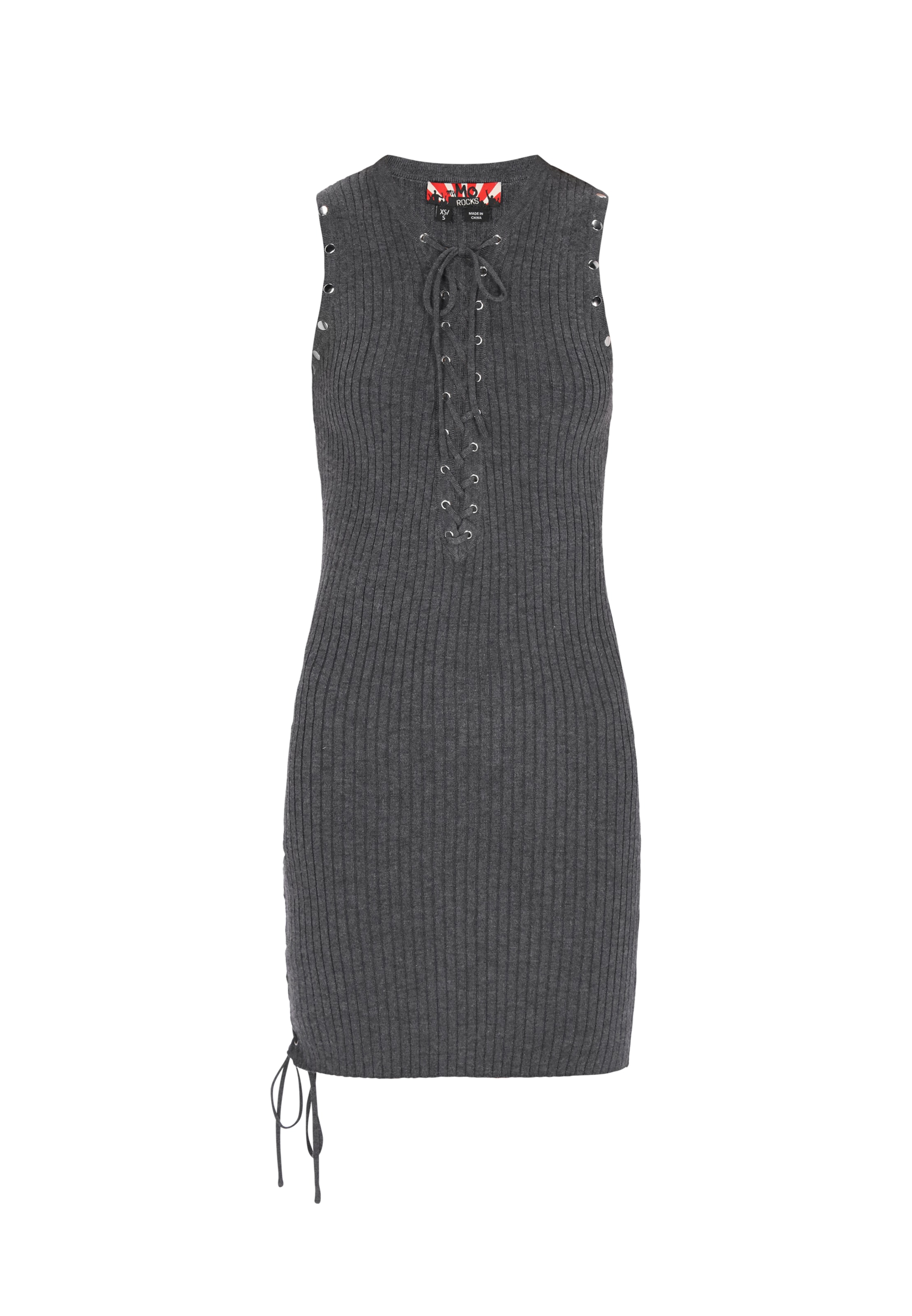 myMo ROCKS Gebreide jurk in Grijs: voorkant