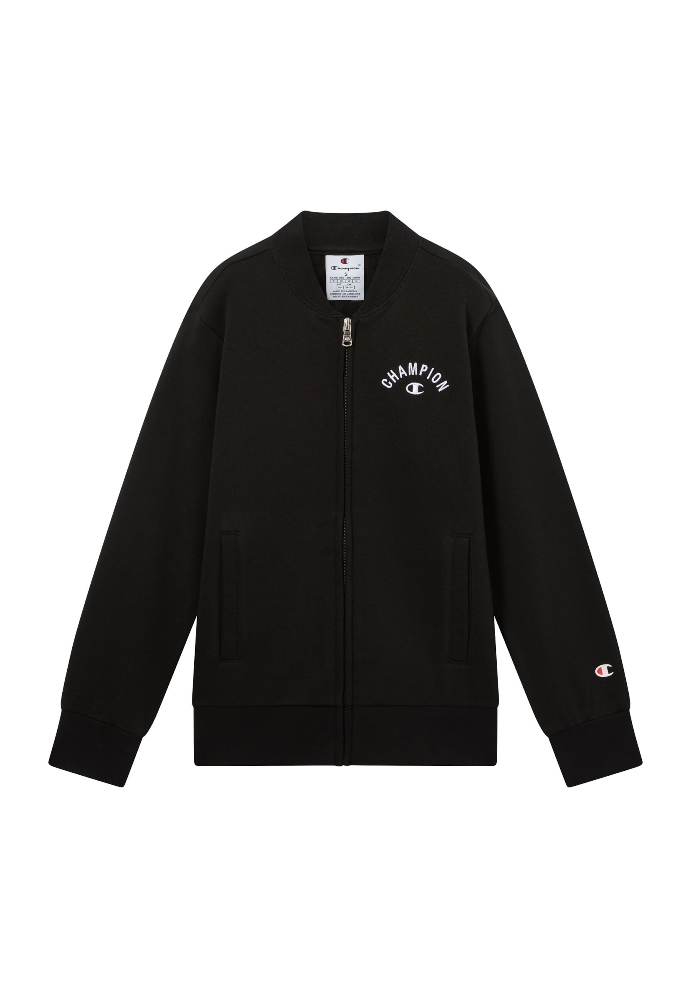 Champion Zip-Up Hoodie in Black: front