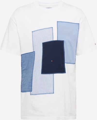 Tommy Jeans T-Shirt en bleu marine / bleu denim / rouge / blanc, Vue avec produit