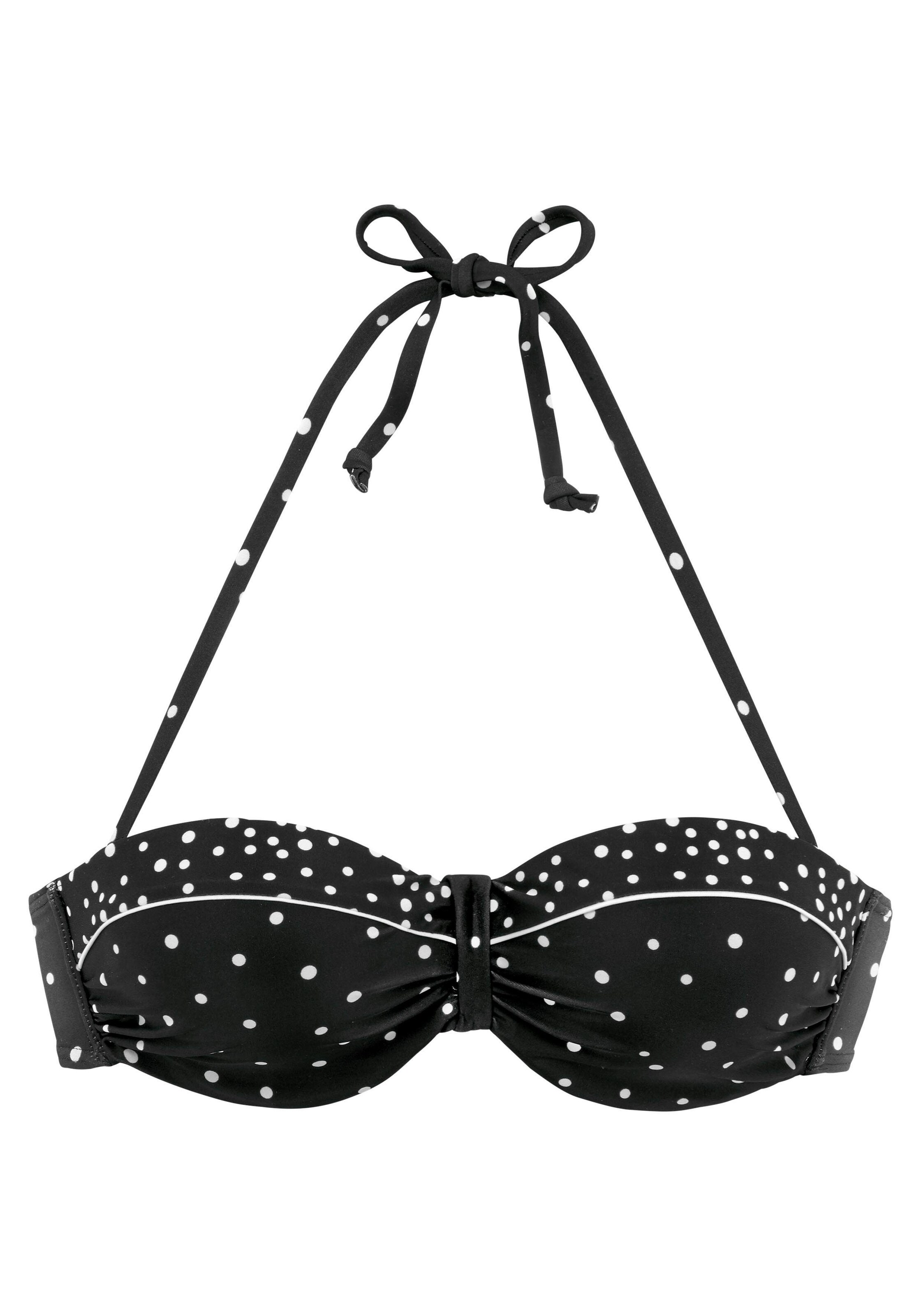 LASCANA Bandeau Bikini Top in Black: front