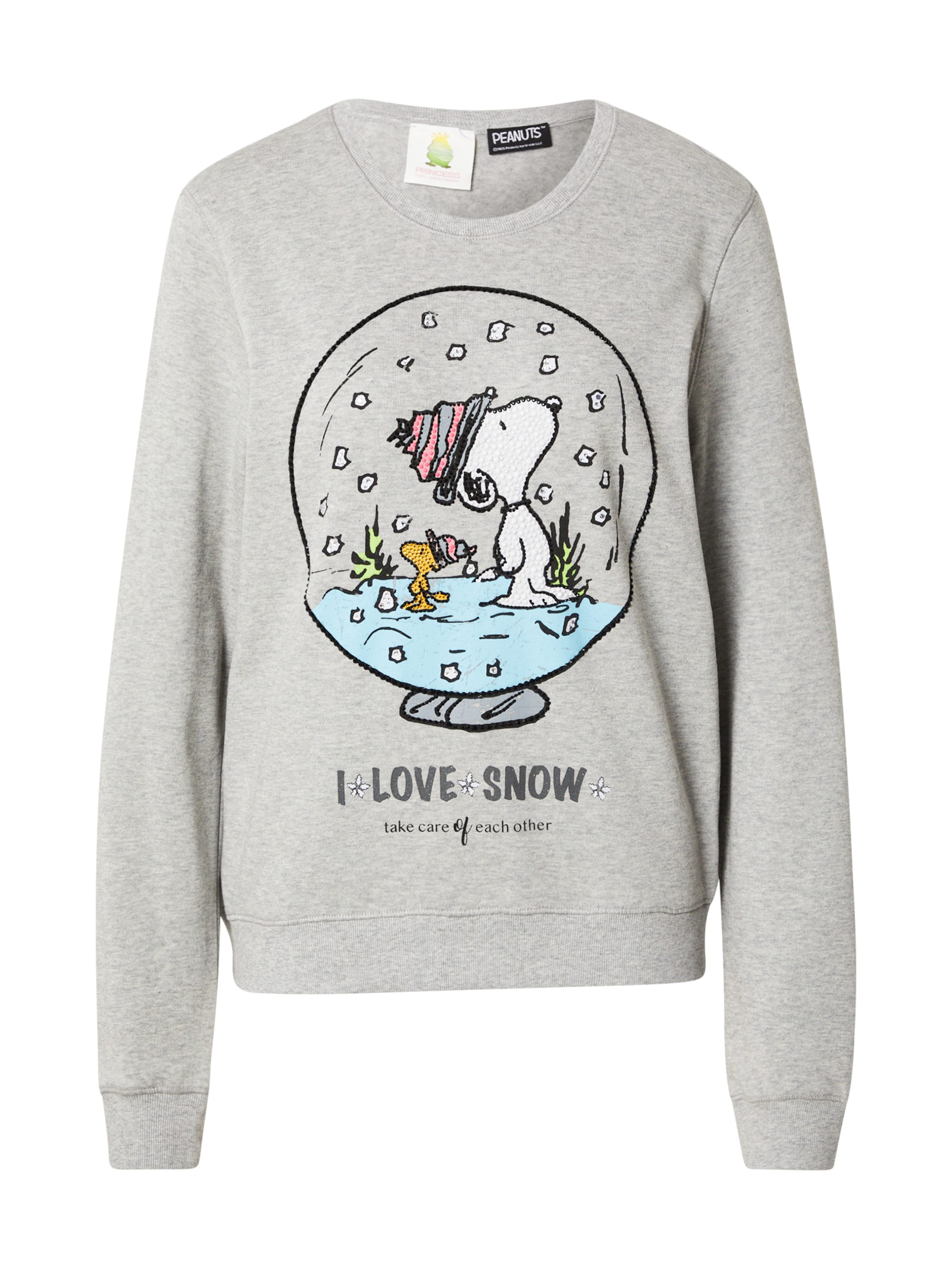 PRINCESS GOES HOLLYWOOD Sweatshirt 'Snoopy Winter' i grå: framsida