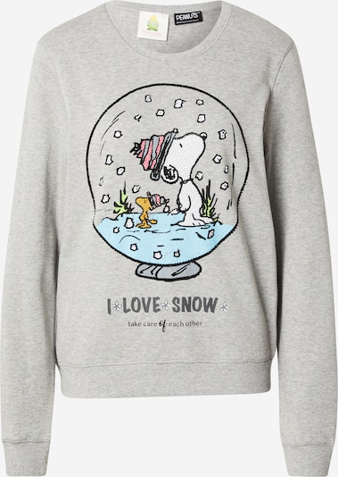 Megztinis be užsegimo 'Snoopy Winter' iš PRINCESS GOES HOLLYWOOD, spalva – dangaus žydra / tamsiai pilka / margai pilka, Prekių apžvalga