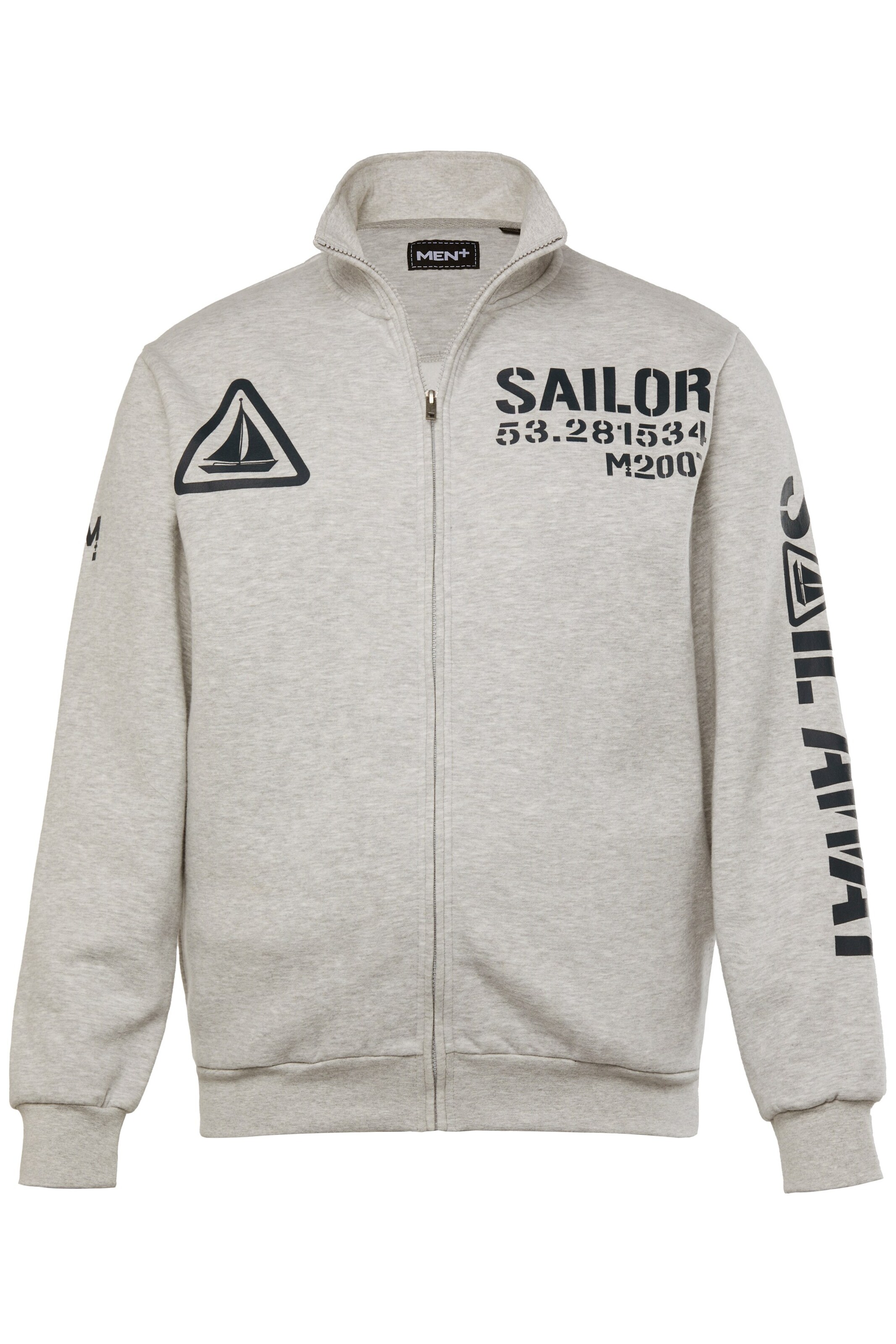 Men Plus Jacke in Grau: Vorderseite