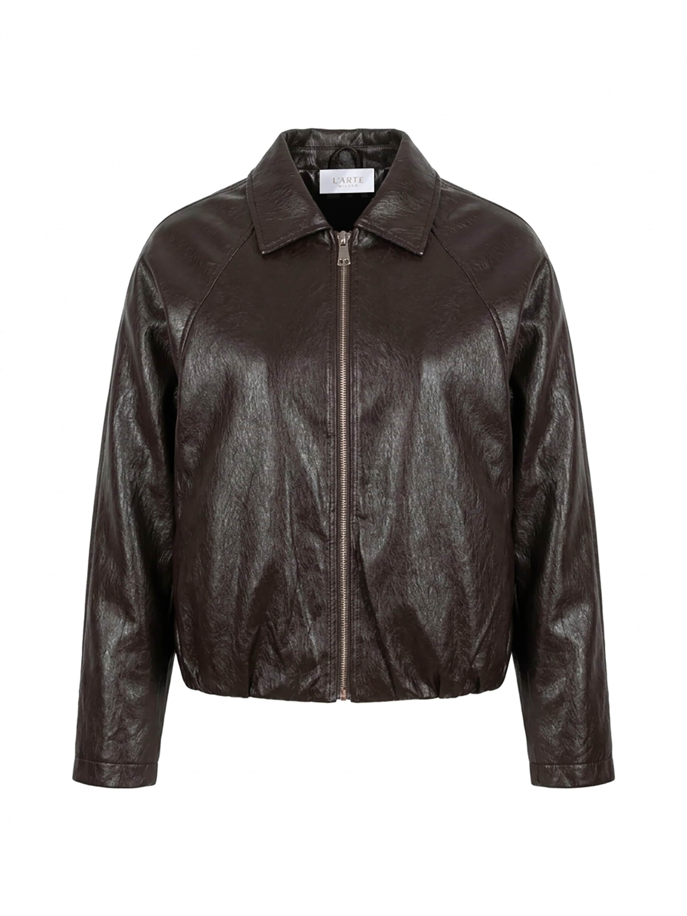 L'Arte Milano Between-Season Jacket in Brown: front