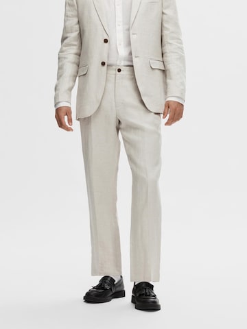 Regular Pantalon à plis 'Will' SELECTED HOMME en beige : devant