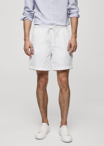 MANGO MAN Regular Pants 'moon' in White: front