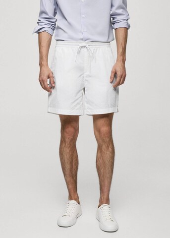 MANGO MAN Regular Pants 'Moon' in White: front
