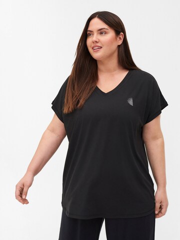 T-shirt fonctionnel Active by Zizzi en noir : devant