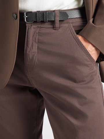 Lindbergh Slim fit Chino Pants 'Classic' in Brown