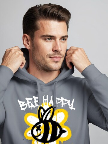 Neverless Sweatshirt 'Bee Happy'‌‌‌‌‌‌‌‌ in Grau