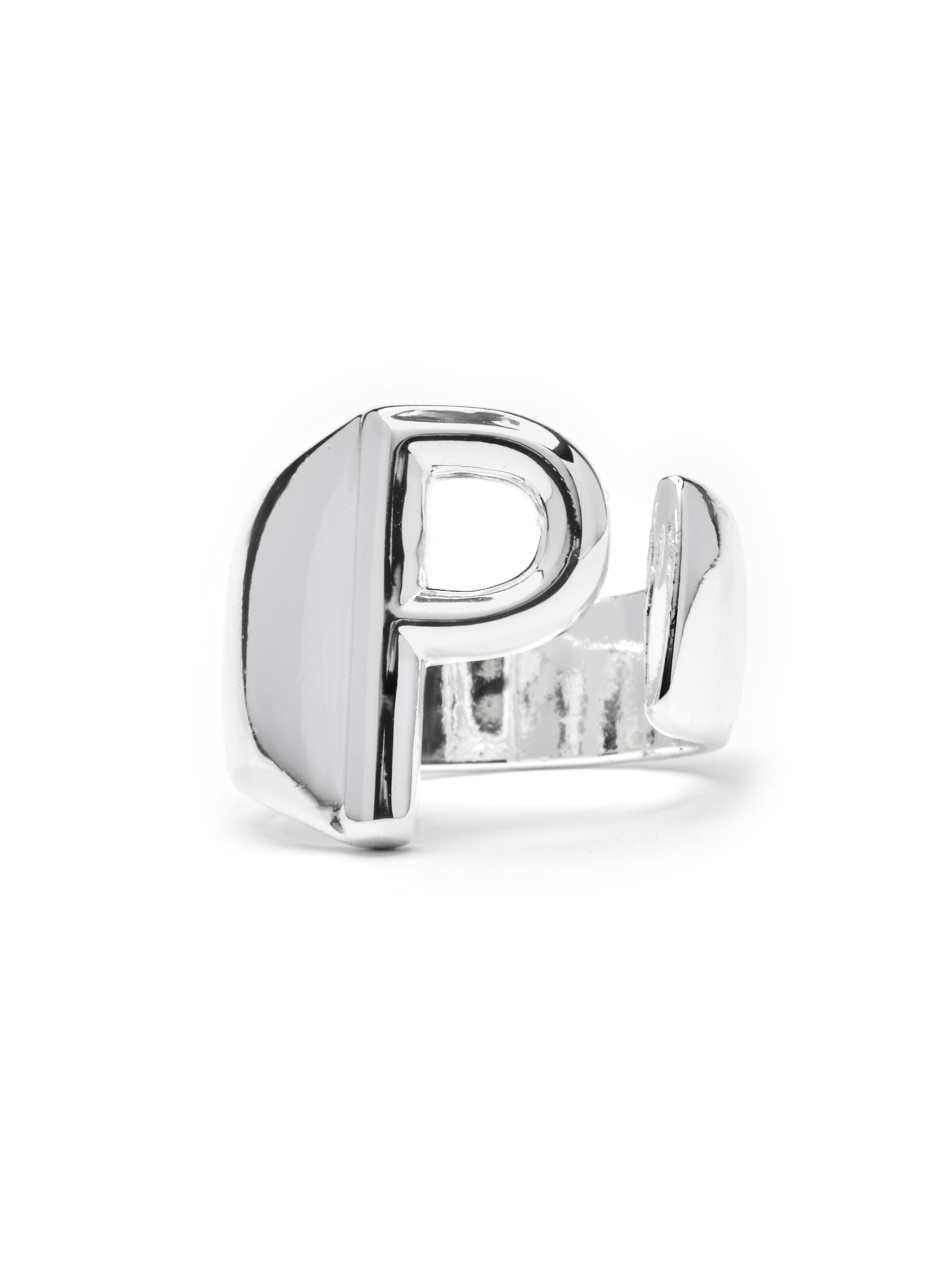 Luxenter Ring 'Alphabet P'‌‌‌‌‌‌‌‌ in Silber: Vorderseite