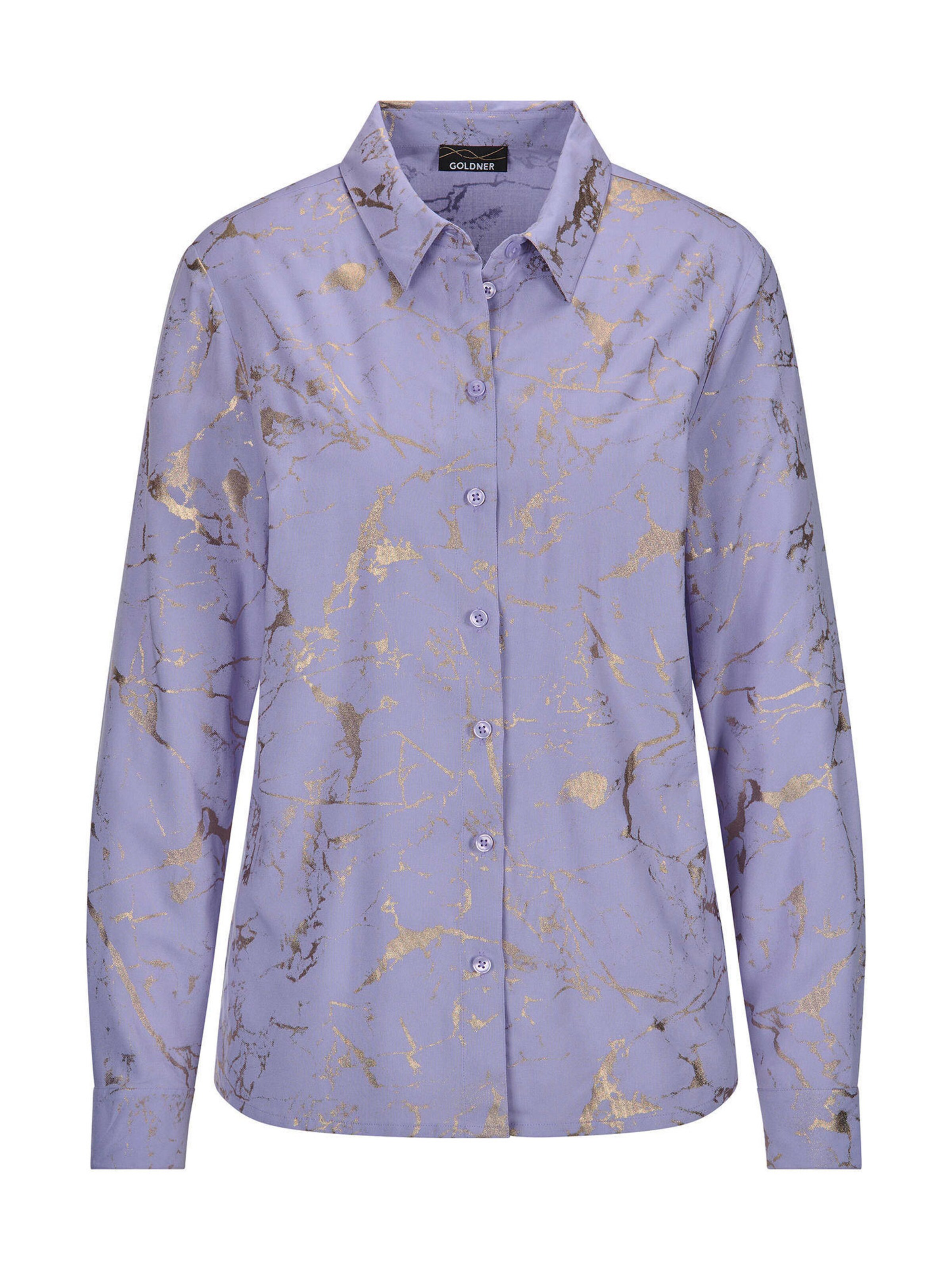 Goldner Bluse in Lila: Vorderseite
