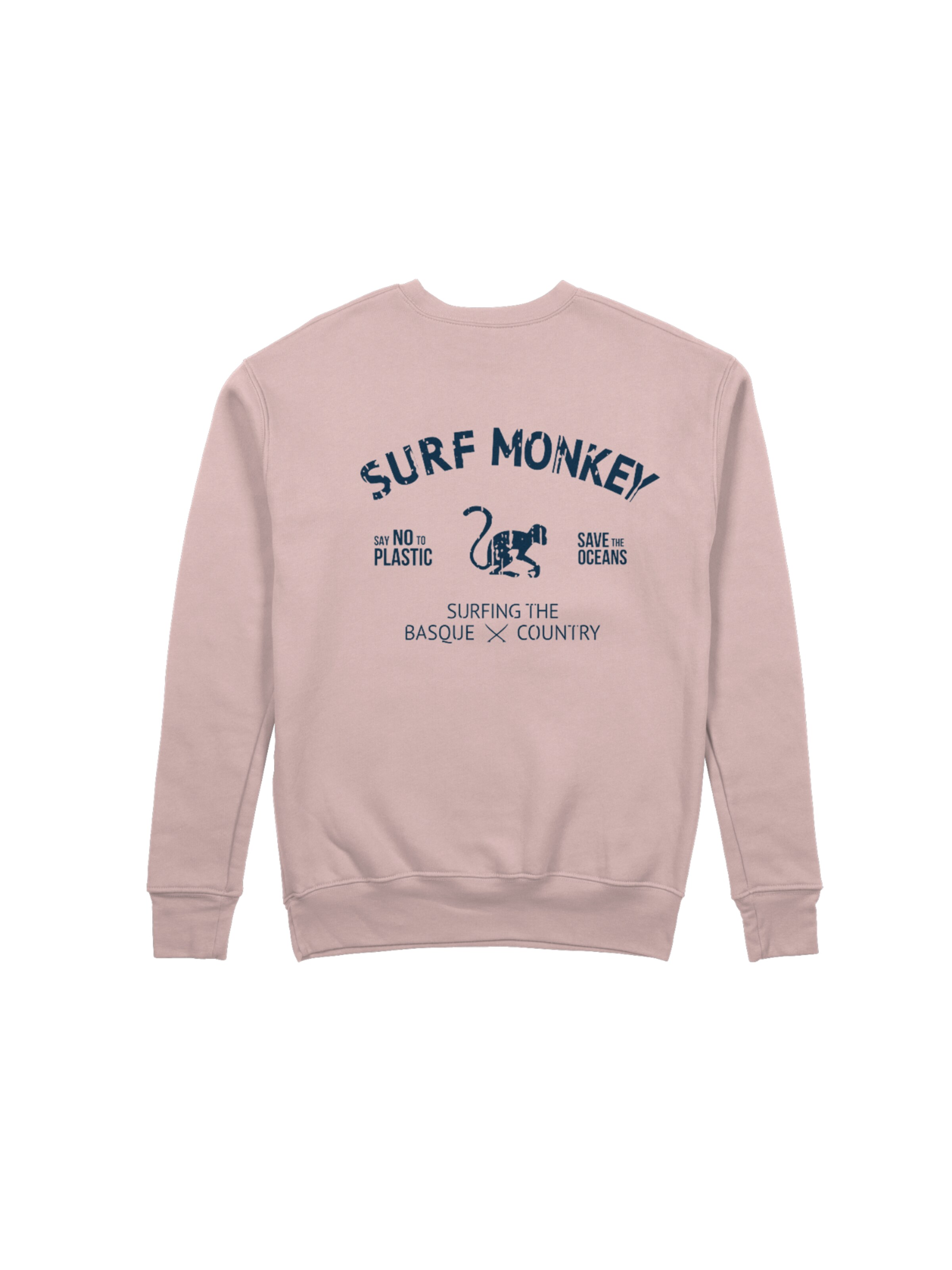 Sweat-shirt 'Rette das Ozean' Surf Monkey en rose : devant