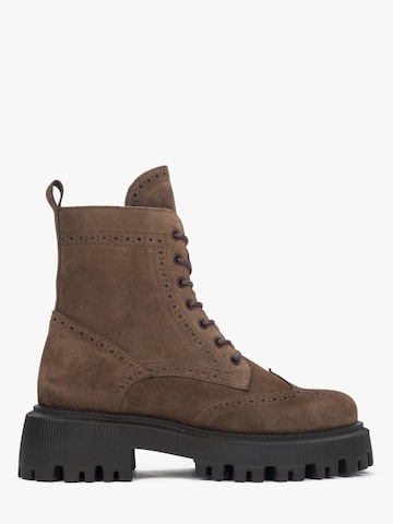 Estro Schnürstiefelette '09-2314'‌‌‌ in Braun: Vorderseite