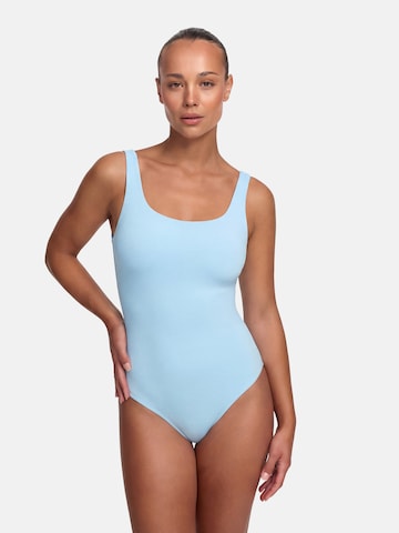 Body modellante 'Low Back - Body' di cfab by creamy fabrics in blu: frontale