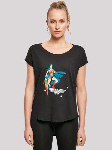 F4NT4STIC Shirt 'DC Comics Wonder Woman Standing' in Zwart: voorkant