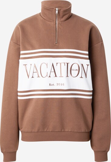 On Vacation Club Sweatshirt in schoko / weiß, Produktansicht