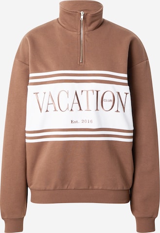 On Vacation Club Sweatshirt in Brown: front