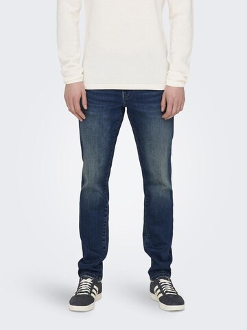 Coupe slim Jean 'Loom' Only & Sons en bleu : devant