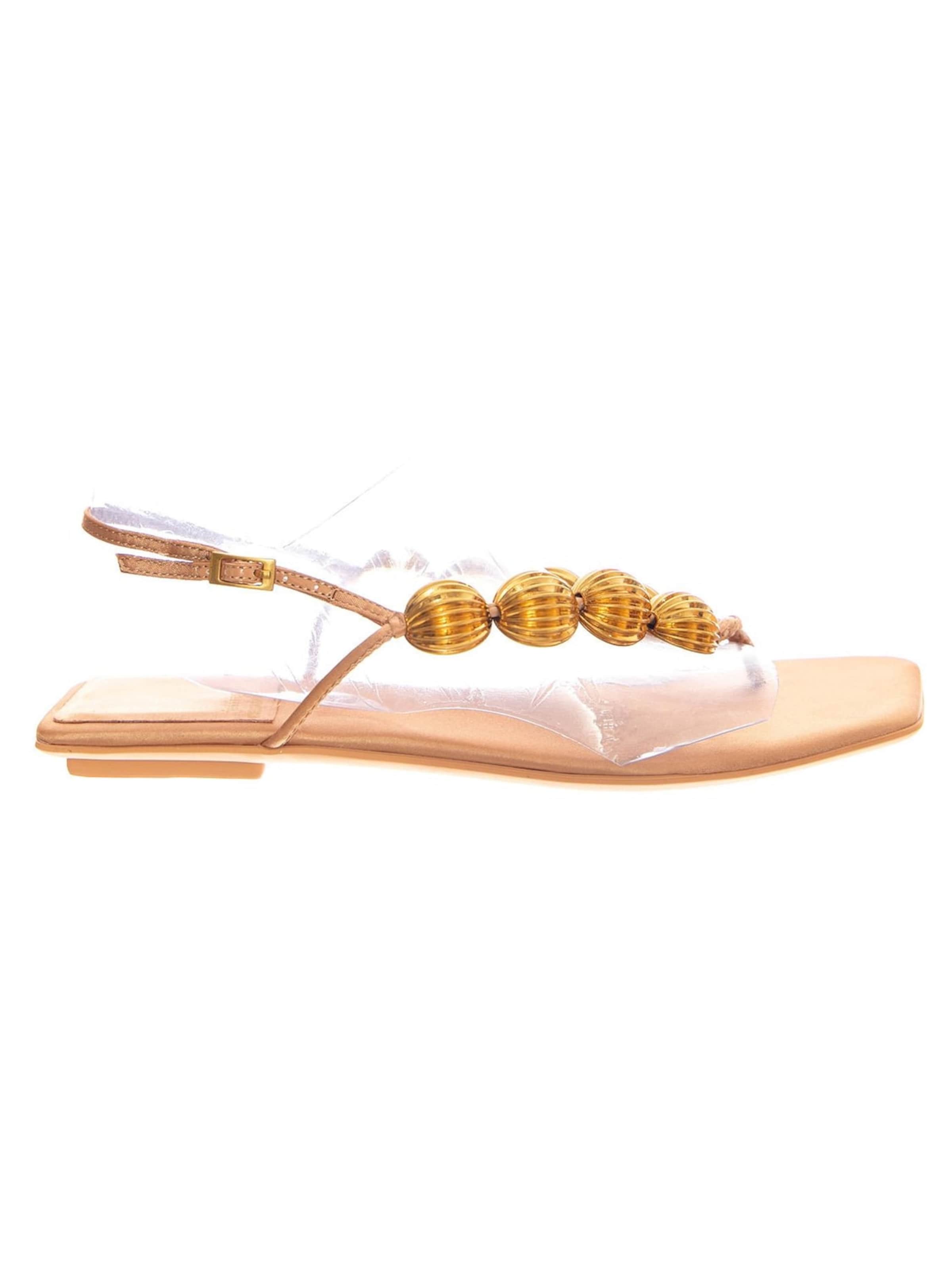 Jeffrey Campbell Sandale 'YUCATAN BEIGE SATIN GOLD'‌‌‌‌‌‌‌‌‌‌ in Beige: Vorderseite