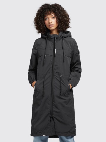 Manteau mi-saison 'Voya3' khujo en noir : devant